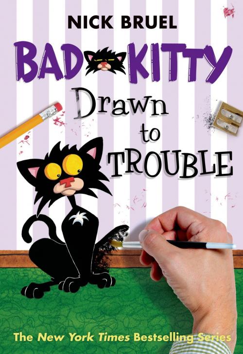 Cover of the book Bad Kitty Drawn to Trouble by Nick Bruel, Roaring Brook Press