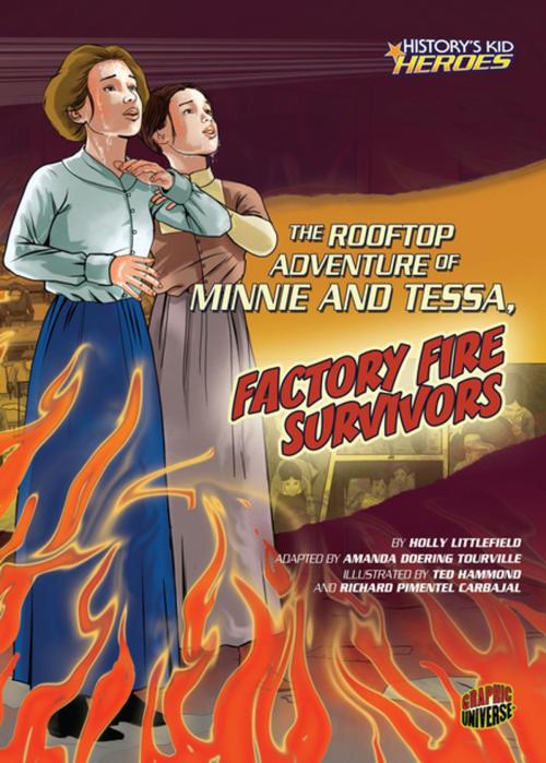 Cover of the book The Rooftop Adventure of Minnie and Tessa, Factory Fire Survivors by Holly Littlefield, Lerner Publishing Group
