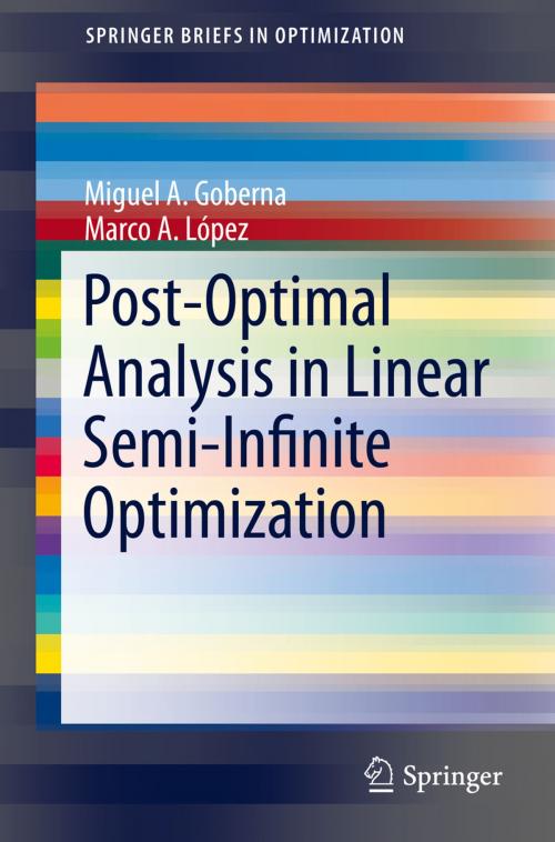 Cover of the book Post-Optimal Analysis in Linear Semi-Infinite Optimization by Miguel A. Goberna, Marco A. López, Springer New York