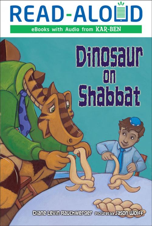 Cover of the book Dinosaur on Shabbat by Diane Levin Rauchwerger, Lerner Publishing Group