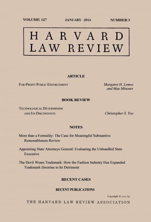 Cover of the book Harvard Law Review: Volume 127, Number 3 - January 2014 by Harvard Law Review, Quid Pro, LLC
