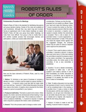 bigCover of the book Robert's Rules Of Order (Speedy Study Guides) by 