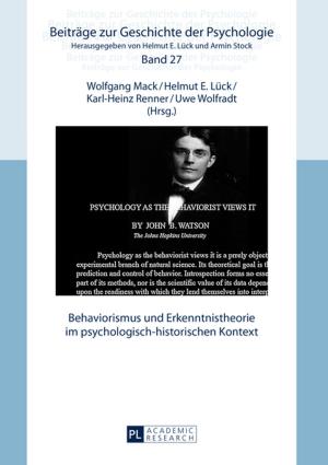 Cover of the book Behaviorismus und Erkenntnistheorie im psychologisch-historischen Kontext by Joanna L. Jenkins