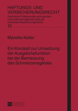 Book cover of Ein Konzept zur Umsetzung der Ausgleichsfunktion bei der Bemessung des Schmerzensgeldes