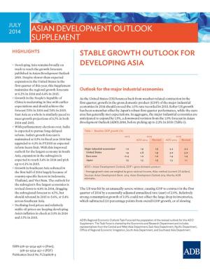 Cover of the book Asian Development Outlook Supplement by Asian Development Bank