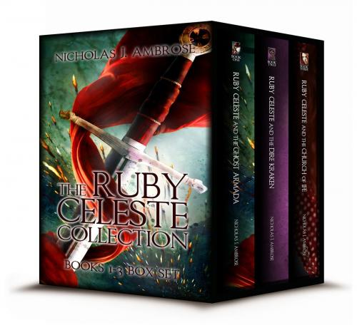Cover of the book The Ruby Celeste Series - Box Set, books 1-3: Ghost Armada, Dire Kraken, and Church of Ife by Nicholas J. Ambrose, Regarding THE HIVE