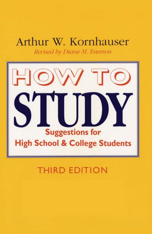Cover of the book How to Study by Arthur W. Kornhauser, University of Chicago Press
