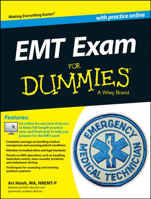 Cover of the book EMT Exam For Dummies with Online Practice by Arthur Hsieh, Wiley