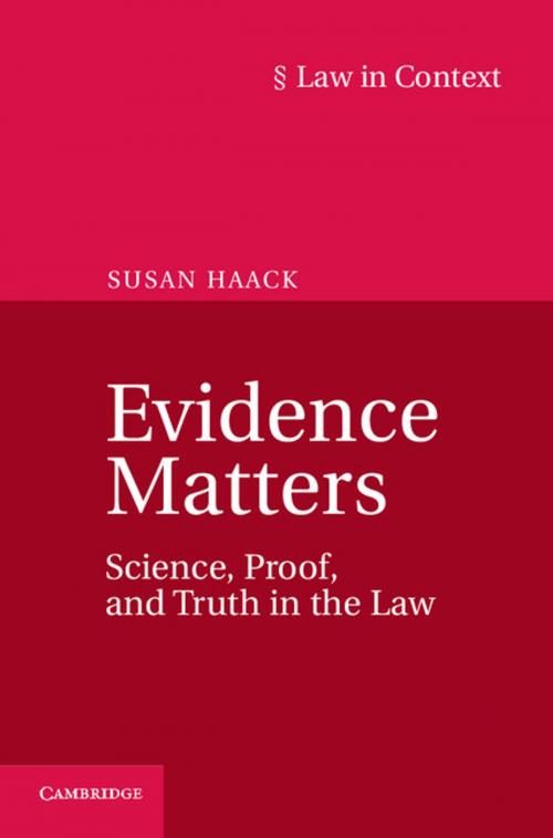 Cover of the book Evidence Matters by Susan Haack, Cambridge University Press