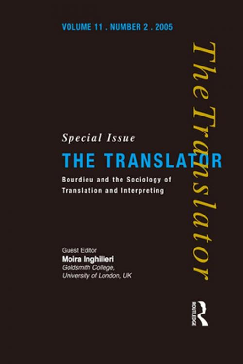 Cover of the book Bourdieu and the Sociology of Translation and Interpreting by Moira Inghilleri, Taylor and Francis