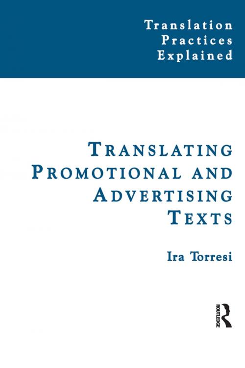 Cover of the book Translating Promotional and Advertising Texts by Ira Torresi, Taylor and Francis