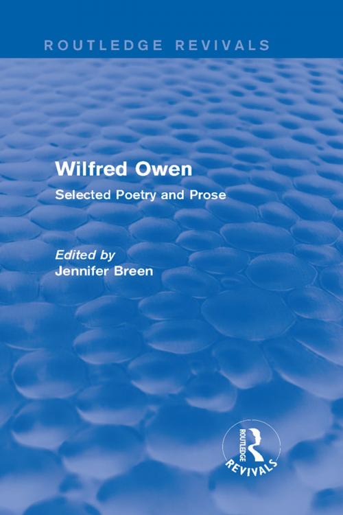 Cover of the book Wilfred Owen (Routledge Revivals) by , Taylor and Francis