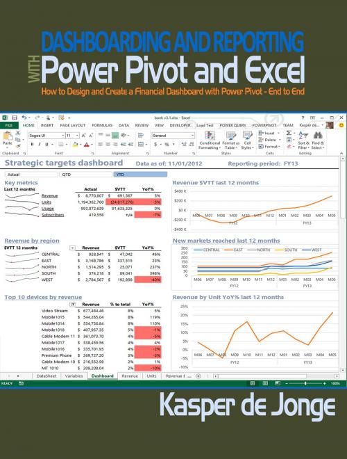 Cover of the book Dashboarding and Reporting with Power Pivot and Excel by Kasper de Jonge, Holy Macro! Books