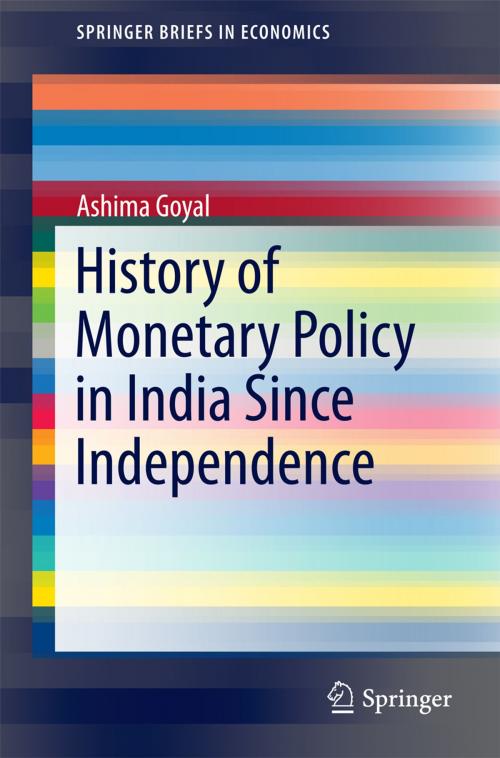 Cover of the book History of Monetary Policy in India Since Independence by Ashima Goyal, Springer India