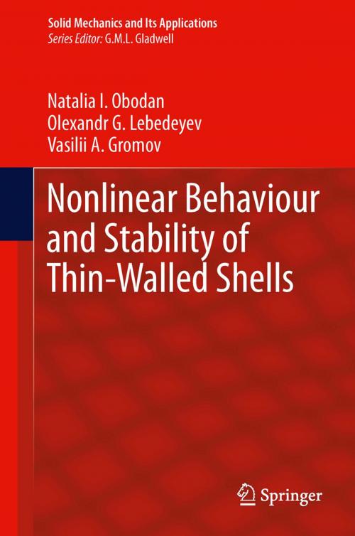 Cover of the book Nonlinear Behaviour and Stability of Thin-Walled Shells by Natalia I. Obodan, Olexandr G. Lebedeyev, Vasilii A. Gromov, Springer Netherlands