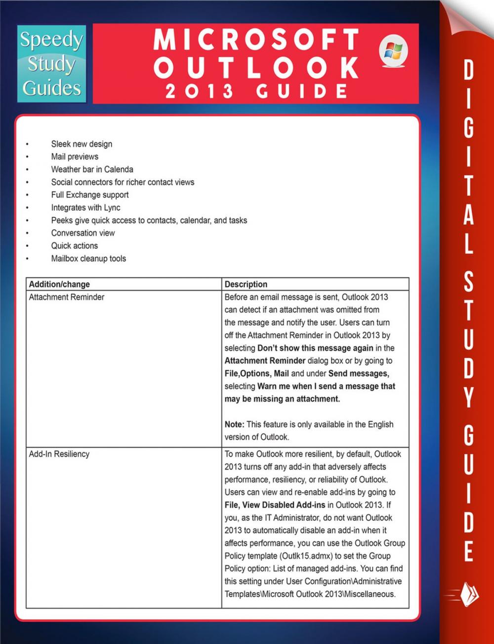 Big bigCover of Microsoft Outlook 2013 Guide (Speedy Study Guides)