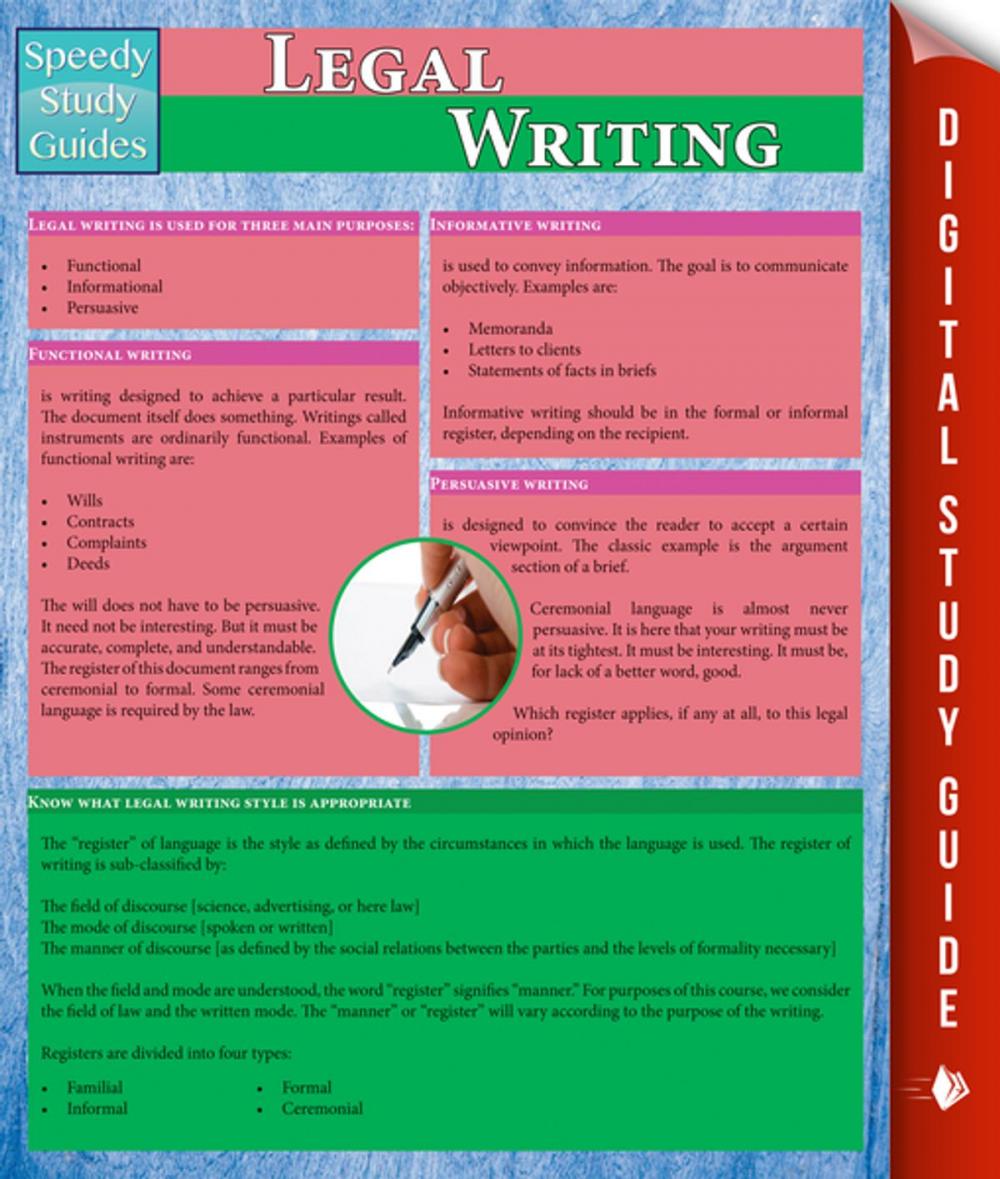 Big bigCover of Legal Writing (Speedy Study Guides)