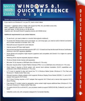 Book cover of Windows 8.1 Quick Reference Guide (Speedy Study Guides)