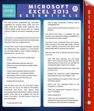 Cover of the book Microsoft Excel 2013 Essentials (Speedy Study Guides) by Dave Zucconi