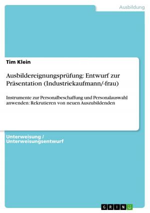 Cover of the book Ausbildereignungsprüfung: Entwurf zur Präsentation (Industriekaufmann/-frau) by Sebastian Schubert