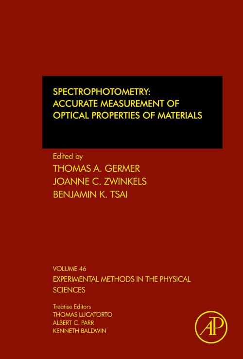 Cover of the book Spectrophotometry by Thomas A. Germer, Joanne C. Zwinkels, Benjamin K. Tsai, Elsevier Science