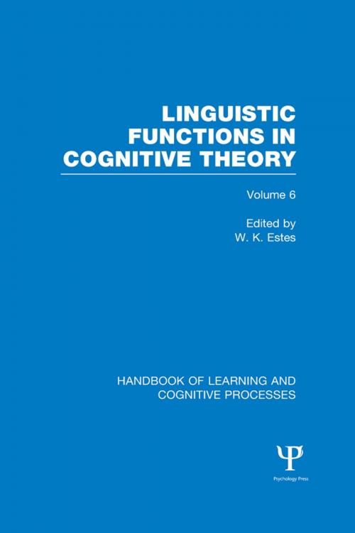 Cover of the book Handbook of Learning and Cognitive Processes (Volume 6) by , Taylor and Francis