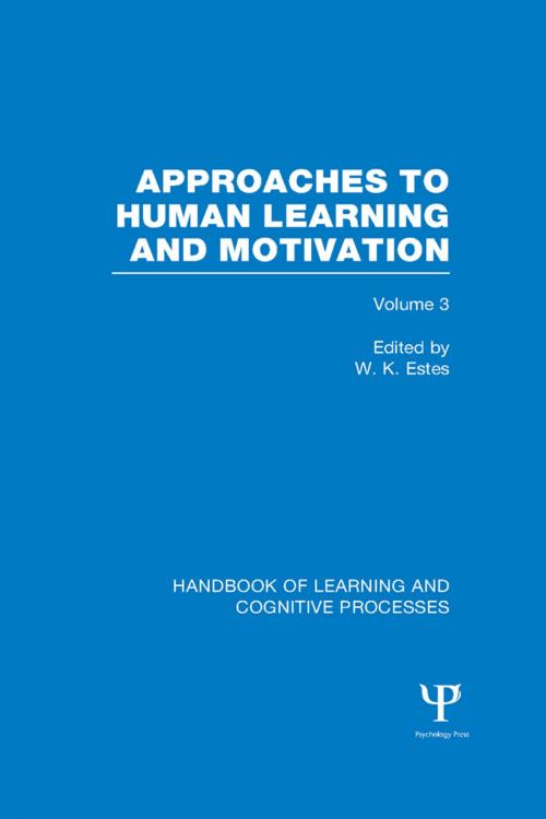 Cover of the book Handbook of Learning and Cognitive Processes (Volume 3) by , Taylor and Francis