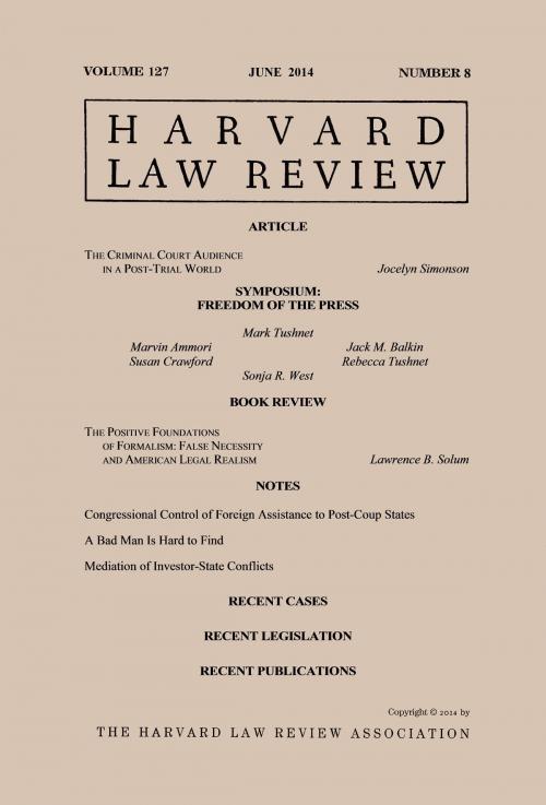 Cover of the book Harvard Law Review: Volume 127, Number 8 - June 2014 by Harvard Law Review, Quid Pro, LLC