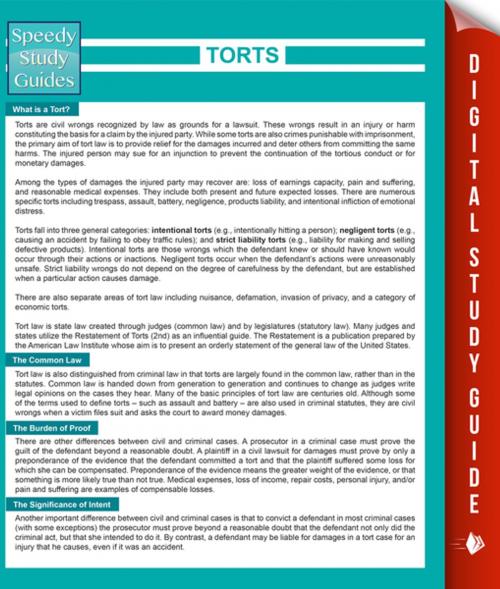 Cover of the book Torts (Speedy Study Guides) by Speedy Publishing, Speedy Publishing LLC