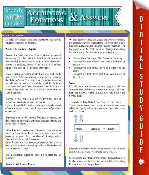 Cover of the book Accounting Equations And Answers (Speedy Study Guides) by Speedy Publishing, Speedy Publishing LLC