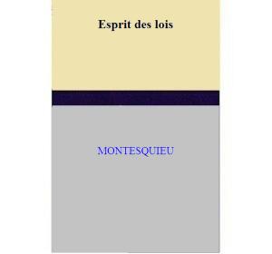 Book cover of Esprit des lois