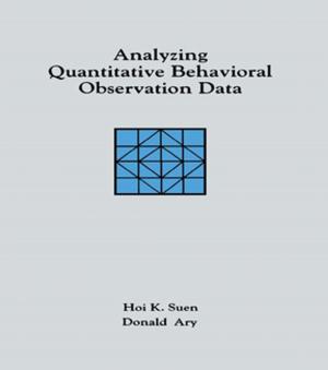Cover of the book Analyzing Quantitative Behavioral Observation Data by Marie Weil