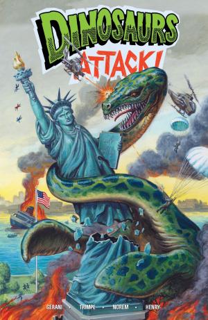 Cover of the book Dinosaurs Attack by McCracken, Craig; Tartakovsky, Genndy; Moore, Jennifer; Carolan, Sean; Denson, Abby; DeCarlo, Mike; Rudish, Paul; Morrow, Cindy; Moy, Phil; Fraga, Dan; Gladden, Stephanie