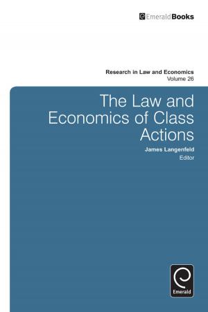 Cover of the book The Law and Economics of Class Actions by Robert A. Stebbins