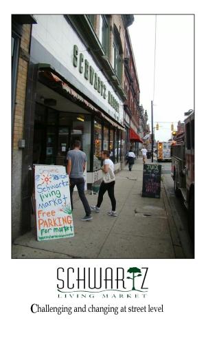 Cover of Schwartz Living Market. An enterprise experiment in Healthful and Spiritual Retailing.