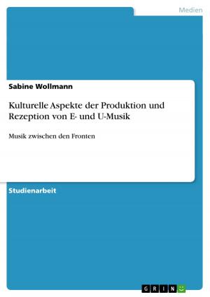Book cover of Kulturelle Aspekte der Produktion und Rezeption von E- und U-Musik
