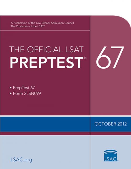 Cover of the book The Official LSAT PrepTest 67 by Law School Admission Council, Law School Admission Council