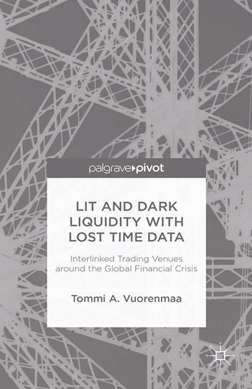 Cover of the book Lit and Dark Liquidity with Lost Time Data: Interlinked Trading Venues around the Global Financial Crisis by T. Vuorenmaa, Palgrave Macmillan US
