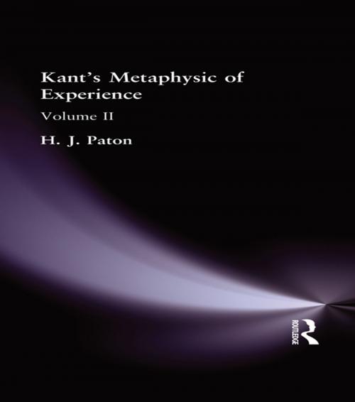 Cover of the book Kant's Metaphysic of Experience by H. J. Paton, Taylor and Francis