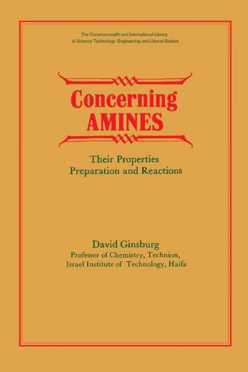 Cover of the book Concerning Amines by David Ginsburg, MD, Elsevier Science