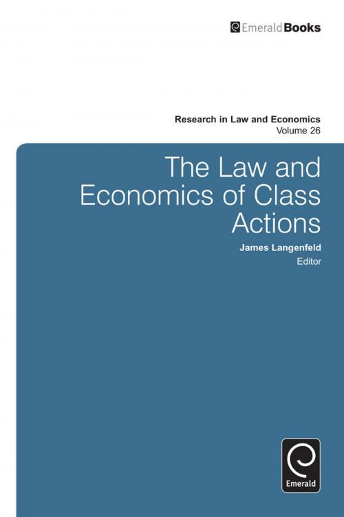 Cover of the book The Law and Economics of Class Actions by , Emerald Group Publishing Limited