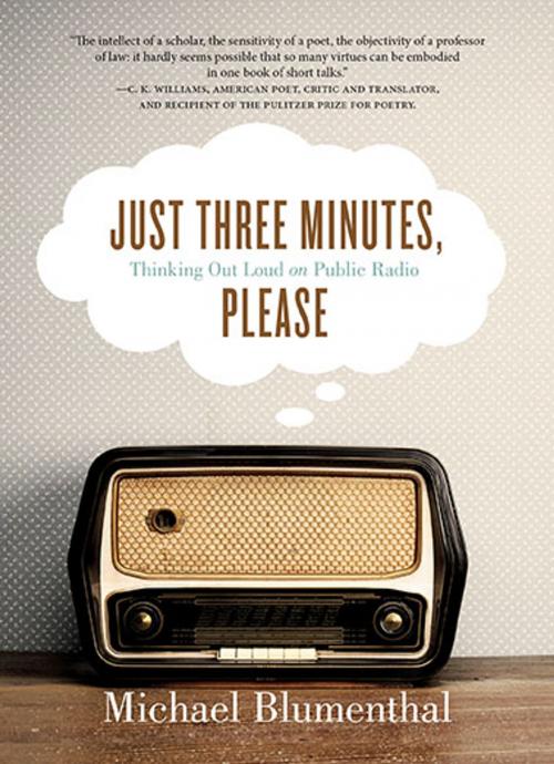 Cover of the book Just Three Minutes, Please by Michael Blumenthal, West Virginia University Press