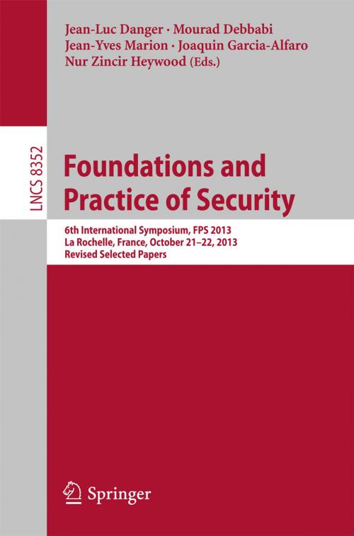 Cover of the book Foundations and Practice of Security by , Springer International Publishing