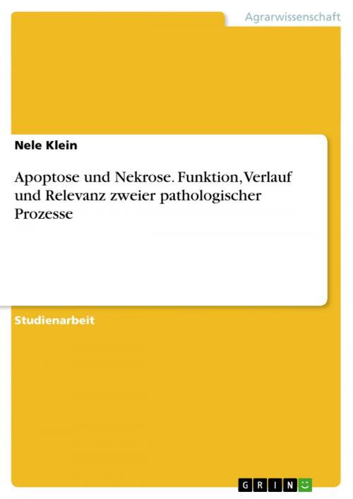 Cover of the book Apoptose und Nekrose. Funktion, Verlauf und Relevanz zweier pathologischer Prozesse by Nele Klein, GRIN Verlag