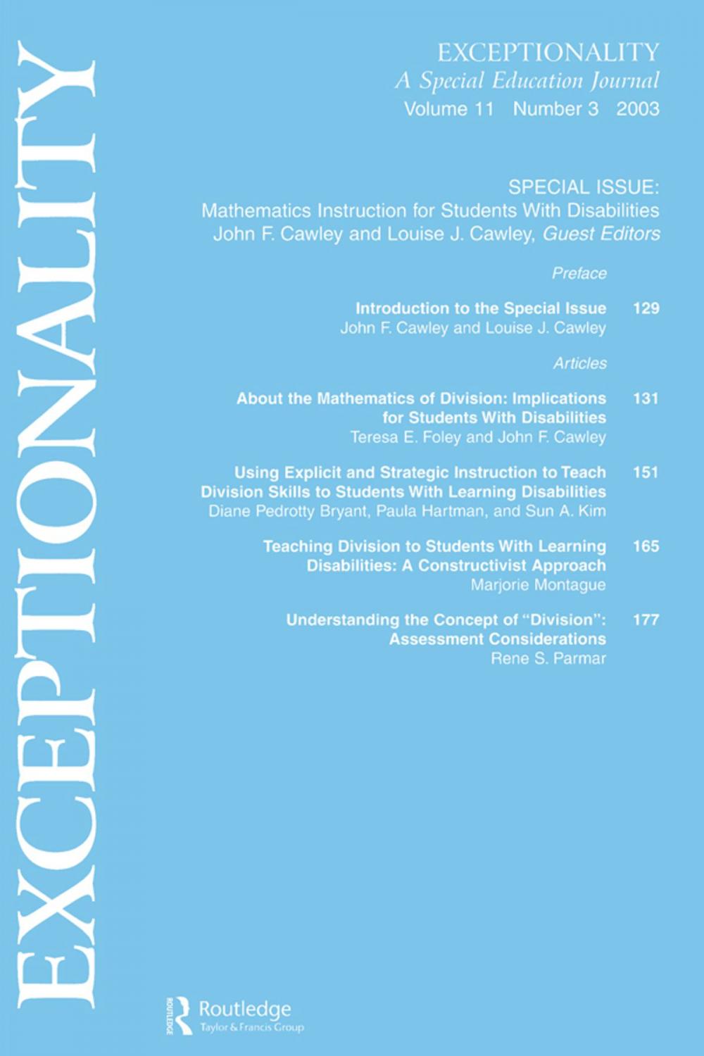 Big bigCover of Mathematics Instruction for Students With Disabilities