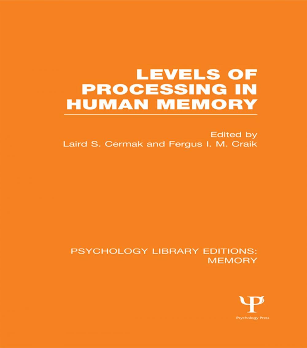Big bigCover of Levels of Processing in Human Memory (PLE: Memory)