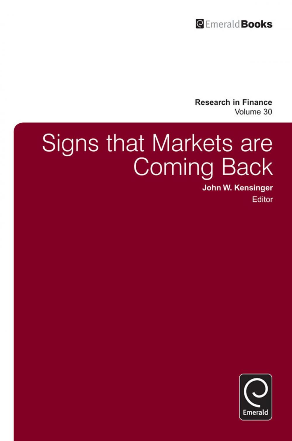 Big bigCover of Signs that Markets are Coming Back
