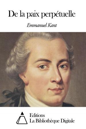 Cover of the book De la paix perpétuelle by Emmanuel Kant