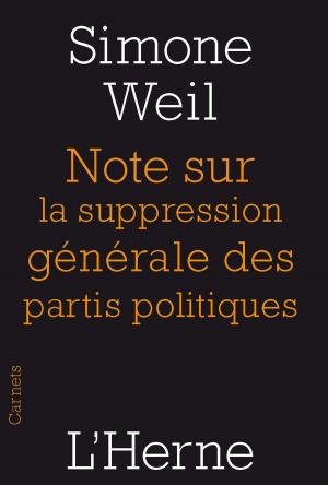 Cover of the book Note sur la suppression générale des partis politiques by Stendhal