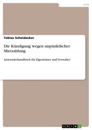 Cover of the book Die Kündigung wegen unpünktlicher Mietzahlung by Jasmin Nicole Schmid